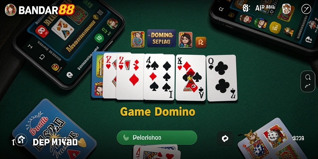 Tampilan seru saat bermain domino di BANDAR88.