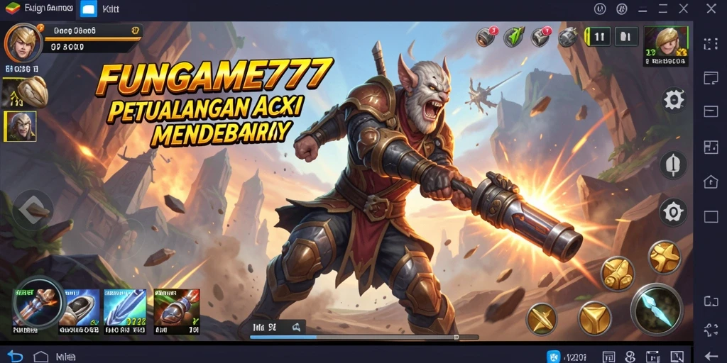 Tangkapan layar permainan FUNGAME777 menampilkan aksi bertempur yang dinamis dan mendebarkan.