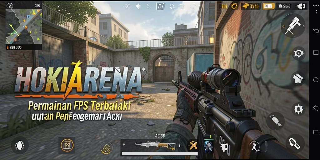 Tangkapan layar menampilkan aksi mendebarkan dalam permainan FPS HOKIARENA.