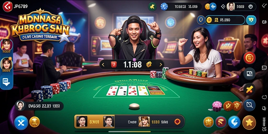 Tampilan menarik dari gameplay Live Casino di JP6789.