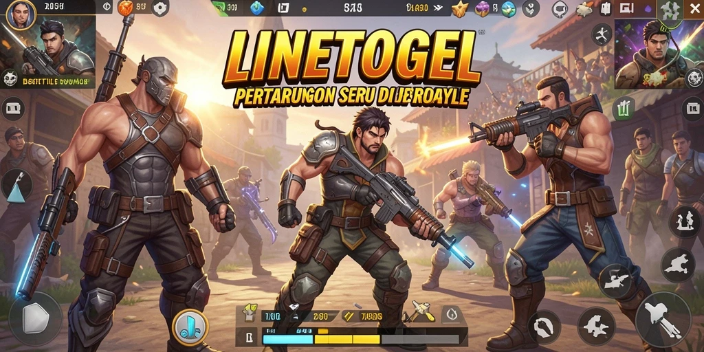Tampilan aksi seru dalam game Battle Royale LINETOGEL.