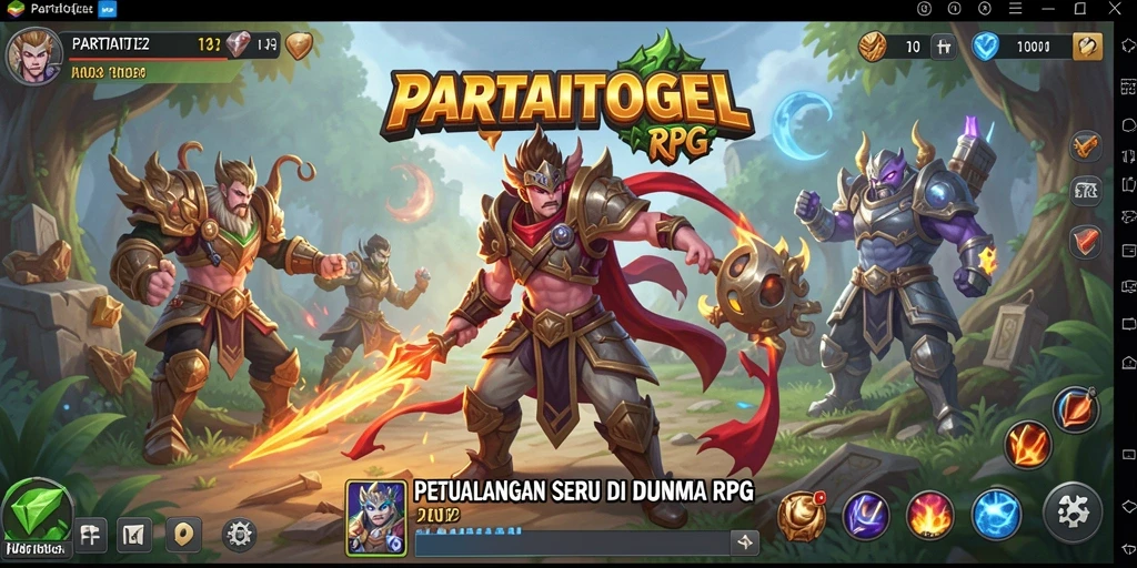 Tangkapan layar utama menampilkan aksi seru dalam gameplay RPG.