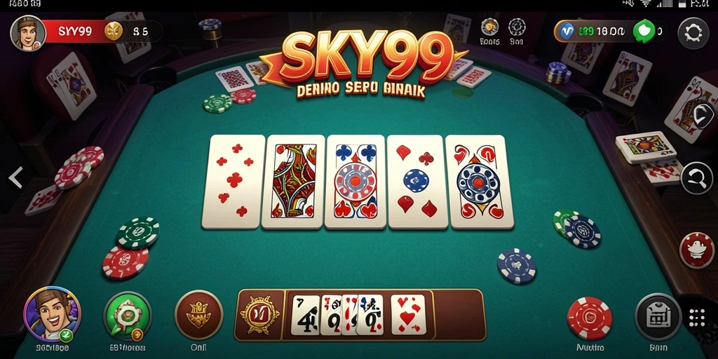 Tampilan menarik dari gameplay Domino di SKY99.