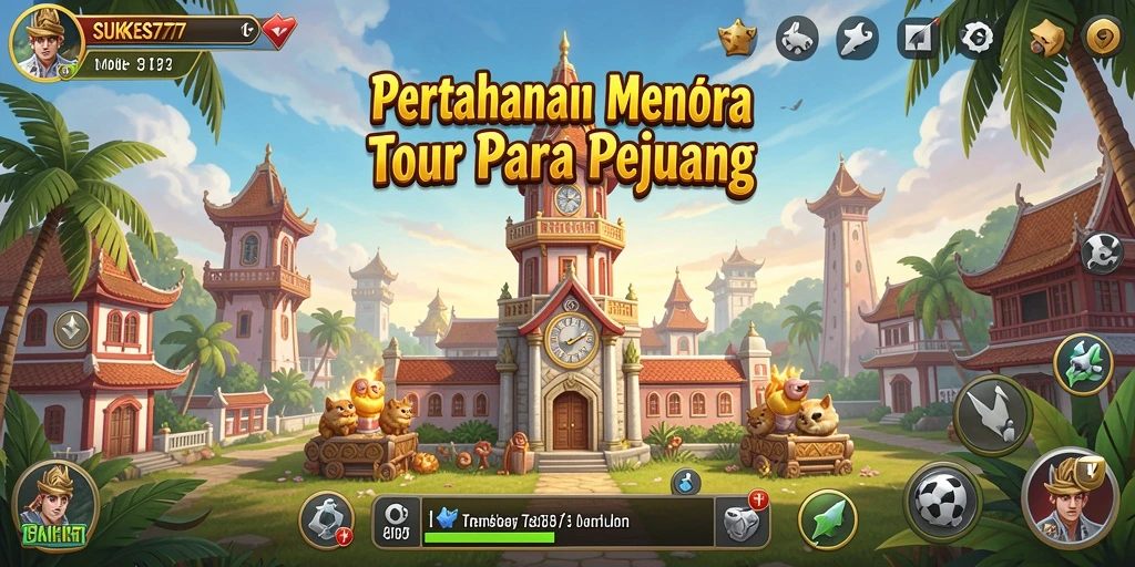 Tampilan gameplay seru SUKSES777 dalam Tower Defense.